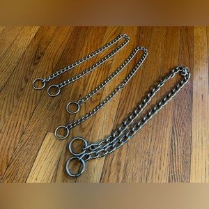 3 dog metal choke chains choke training collars